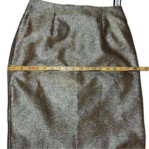 Worthington Gold Pebble Metallic Shimmer Pencil Holiday Celebration Classy Skirt - Picture 11 of 15